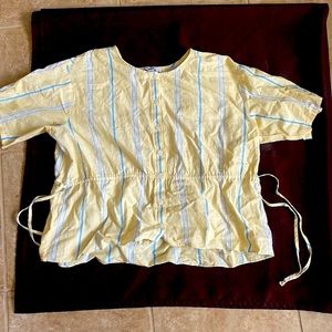Madewell yellow shirt with white blue strips size S